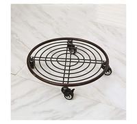 ZGHQHCDRH Vassoio per piante, Portavasi Ruote,Supporto for piante in vaso in ferro resistente con ruote,Carrello portavasi in metallo da fiori Fioriera mobile for interni su(Round,40cm)
