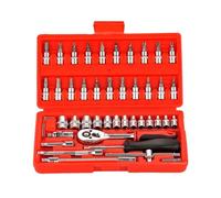ZGJIAJU 4-14 Mm Manicotto Auto Moto Bicicletta Strumenti Di Riparazione 46 Pz 1/4 Pollice Cricchetto Chiave Dinamometrica Combinazione Set Chiavi Bussola Bit Set