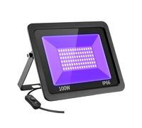 ZGJIAJU 50W 100W 200W 300W HA CONDOTTO LA Luce Impermeabile Luce Di Inondazione UV Luci Nere Glow Party Blacklight Partito Fluorescente Poster Decor Super Luminoso(100W)