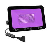 ZGJIAJU 50W 100W UV Flood Light AC Proiettore For Esterni 395nm Lampada Da Palco Fluorescente Ultravioletta Party Blacklight Fluorescente Murales Super Luminoso(100W)