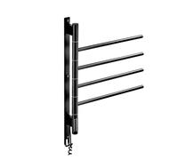 ZGJIAJU Asciugamano da Bagno con Riscaldamento Elettrico Nero/Bianco/Grigio, Portasciugamani, Display Touch, Girevole Radiatore Riscaldamento Efficiente(Black-B)