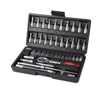 ZGJIAJU Kit Di Attrezzi For La Riparazione Del'auto Da 46 Pezzi Con Custodia, Chiave Dinamometrica A Cricchetto, Attacco Da 1/4 Di Pollice, Cacciavite, Chiave Inglese Rapida, Utensili Manuali