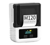 ZGJIAJU Macchina For Etichette Termiche Bluetooth For Etichettatrice M120 Stampante For Codici A Barre Larghezza Di Stampa 50mm For Piccole Imprese Di Codici QR Al Dettaglio Stampa Trasparente(White)