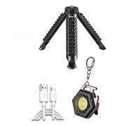 ZGJIAJU Mini Luce Da Campeggio LED Torcia Lanterna USB Ricarica Portachiavi COB Luce Da Lavoro Proiettore Con Forte Magnete IP64 Impermeabile Ricaricabile Super Luminoso(Package C)