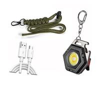 ZGJIAJU Mini Luce Da Campeggio LED Torcia Lanterna USB Ricarica Portachiavi COB Luce Da Lavoro Proiettore Con Forte Magnete IP64 Impermeabile Ricaricabile Super Luminoso(Package B)