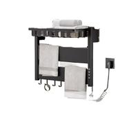 ZGJIAJU Portasciugamani Elettrico A Temperatura Controllata for La Casa, Riscaldamento, Stendibiancheria, Hotel, Non Perforato, Accessori for Il Bagno Radiatore Riscaldamento Efficiente(Left,Black)