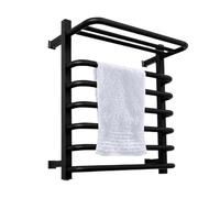 ZGJIAJU Portasciugamani Riscaldato Elettrico da Bagno Scaldasalviette in Acciaio Inossidabile Termostatico for Uso Domestico Radiatore Riscaldamento Efficiente(Right,Black-Hidden Wire)