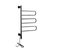 ZGJIAJU Scaldasalviette Elettrico for Bagno Intelligente, Portasciugamani, Scaffale, Girevole, Digitale, Controllo A Temperatura E del Tempo Radiatore Riscaldamento Efficiente(Black-Round)