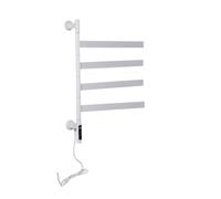 ZGJIAJU Scaldasalviette Elettrico for Bagno Intelligente, Portasciugamani, Scaffale, Girevole, Digitale, Controllo A Temperatura E del Tempo Radiatore Riscaldamento Efficiente(White-Square)