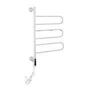 ZGJIAJU Scaldasalviette Elettrico for Bagno Intelligente, Portasciugamani, Scaffale, Girevole, Digitale, Controllo A Temperatura E del Tempo Radiatore Riscaldamento Efficiente(White-Round)