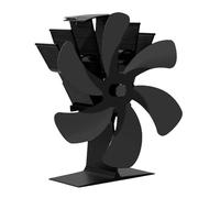 ZGJIAJU Ventilatore Bruciatori Legna Ventilatore For Camino Nero 6 Pale For Stufa Alimentato A Calore Komin Bruciatore A Legna For Eco Silenzioso For Distribuzione Efficiente Del Domestico(Stove Fan)