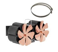 ZGJIAJU Ventilatore Bruciatori Legna Ventilatore For Stufa A Calore 12 Pale Flusso D'aria Più Ampio A A Legna Ecologica Ed Efficiente(Brown)
