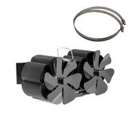 ZGJIAJU Ventilatore Bruciatori Legna Ventilatore For Stufa A Calore 12 Pale Flusso D'aria Più Ampio A A Legna Ecologica Ed Efficiente(Black)