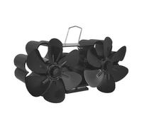 ZGJIAJU Ventilatore Bruciatori Legna Ventilatore For Stufa Alimentata A Calore 6/12 Pale For Camino Desktop Parete For Casa Coperta Brucia A Legna A Risparmio Stufe Termometro(Wall-mounted 12Blade)
