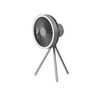 ZGJIAJU Ventilatore Da Tavolo Ventilatore da campeggio for treppiede USB con luce Power Bank Circolatore portatile da tavolo ricaricabile Ventilatore elettrico da soffitto senza fili(Dark Grey)