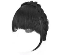 ZGLUZP Fascia per capelli finti neri soffici, parrucca resistente al calore, accessori per capelli alla moda, extension per capelli invisibili, accessori per capelli alla moda da donna (basette)