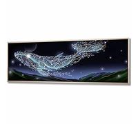 ZGmaxCL 5D Kit Diamond Painting Quadri Grandi Dimensioni Balena Luminosa Disegni con Diamantini Quadro Soggiorno Moderno 150x50cm