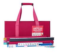 ZGME American Mahjong Set, 166 piastrelle bianche di alta qualità con borsa morbida rossa e accessori, 4 rack Mahjong tutto in uno con pusher, set completo Western Mah Jongg, Mah-Jongg, Ma Jong