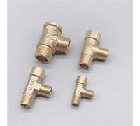 ZGPOSQKZSC 10pcs Brass Pipe Fitting Male Female Thread 1/8" 1/4" 3/8" 1/2" BSP Tee Type Copper Fittings Water Oil Gas (Color : 1, Thread Specification : 12)
