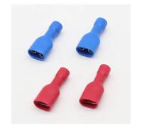 ZGPOSQKZSC 200 pezzi di connettori for cavi di giunzione completamente isolati da 6,3 mm, terminali elettrici a crimpare, 100 e 100 blu, set di kit