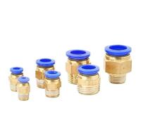 ZGPOSQKZSC 5PCS Pneumatic Fittings PC Air Quick Connector PC10mm-1/8" Male Thread Quick Coupling Brass Fitting