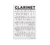 ZGPOSQKZSC Beginner Clarinet Fingering Chart - Complete Key & Note Diagram Poster, Educational Tool for Band Students, Private Lessons, Practice Room(Unframed,16x24inch(40x60cm))