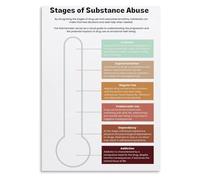 ZGPOSQKZSC Behavioral Health Metal Sign Substance Misuse Stages Chart Educational Reference for Counselors Social Workers Office Decor 8 X 12 in
