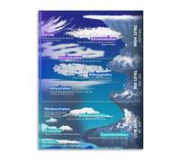 ZGPOSQKZSC Childrens Room Decor Metal Sign Cloud Types Chart Weather Identification Guide Educational Wall Hanging 8 X 12 in