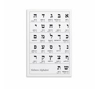 ZGPOSQKZSC Hebrew Alphabet Poster - Vintage Script Chart from Ancient to Modern Letters, Cultural Wall Art for Study & Decor(Framed,12x18inch(30x45cm))