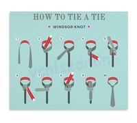 ZGPOSQKZSC How To Tie A Poster Canvas Wall-Art Step by Guide Mens Formal Wear Tutorial for Wedding Groomsmen Gift(Unframed,08x12inch(20x30cm))