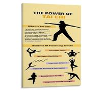 ZGPOSQKZSC Mindful Movements: A Tai Chi Inspired Art Print - Symbolic Wall Decor for Creating Peace in Your Home Office, Bedroom, or Reading Nook(Framed,12x18inch(30x45cm))