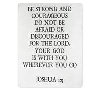 ZGPOSQKZSC Minimalist Scripture Metal Tin Sign Be Strong And Courageous Simple Typography Decor for Hallway Dorm Room 8 X 12 in
