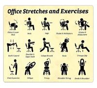 ZGPOSQKZSC Office Ergonomics Metal Tin Sign Simple Exercise Poster For Programmer Writer Receptionist Waiting Area Wall Plaque 8 X 12 inch