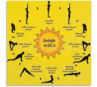ZGPOSQKZSC Sun Salutation Flow Meditation Poster - Yoga Practice Wall Chart, Canvas Art Print for Home Gym, Yoga Studio or Mindfulness Space Decor(Framed,08x12inch(20x30cm))