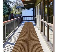 ZGR - Tappeto da passatoia per interni ed esterni, a basso profilo, 0,6 x 3 m, per corridoio, cucina, patio, veranda, camper, ingresso, garage, con retro in gomma naturale antiscivolo, colore marrone