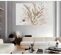 ZGRRXSM Grande quadro moderno e minimalista con fiori secchi ad acquerello dai toni caldi, ideale per decorare il soggiorno (20x30 cm/cornice interna)