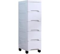 ZGSSOPTU Armadietto portaoggetti a cassetto, larghezza 25 cm, con spazio stretto, per bagno e cucina, 6 ripiani, colore bianco