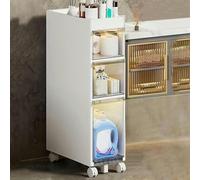 ZGSSOPTU Armadietto portaoggetti piccolo da bagno, con cassetti in plastica e rotelle, sottile carta igienica (senza armadietto, 3 ripiani)