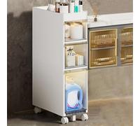 ZGSSOPTU Armadietto portaoggetti piccolo da bagno, con cassetti in plastica e rotelle, sottile carta igienica (senza armadietto, 3 ripiani)