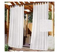 ZGSYH Tende Trasparenti in Lino per Esterni per Patio - Tende da Gazebo Impermeabili da Appendere, Tende da Esterno semitrasparenti a Prova di Raggi UV per finestre da Balcone, Set di 2 (Colore : WHI
