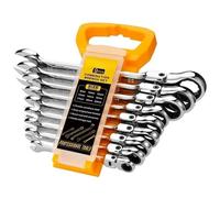 ZGUOUZANTYE Set di Chiavi a cricchetto, Flex-Head Ratcheting Wrench Set,Combination Ended Spanner Kits Standard Metric Sets from Gear To Tip with Organizer Rack(9pcs(8-22mm))