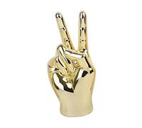 ZGUZMCMK Statua Scultura a Forma di Mano con Gesto del Dito, Figurina Creativa Moderna da Posizionare su Una Mensola, Realizzata in Resina di per, aureo, Pace