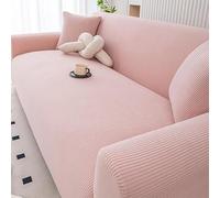 ZGWRYI Copridivano 3 Posti Con Braccioli Elasticizzato Antiscivolo,Copri Divano Impermeabile Lavabile Antigraffio,Telo Protezione Animali(Pink,235~300cm)