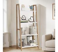 ZGWRYI Scaffale a scala in bambù a più livelli,libreria aperta trapezoidale,portafiori indipendente,ideale for bagno,camera da letto,ufficio,studio(Natural,70 * 30 * 110cm)