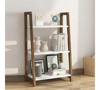 ZGWRYI Scaffale A Scala In Legno Inclinato,Libreria A Più Livelli Salvaspazio,Organizer Livelli For Soggiorno/camera Da Letto,Arredamento Moderno In Stile Fattoria.(Brown,70 * 30 * 90cm)