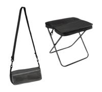 ZGWRYI Sgabello Pieghevole da Zaino Ultraleggero - Con Borsa di Trasporto a Cerniera - Ideale per Campeggio, Pesca, Viaggi, Picnic e Attività All'aperto(Black,26 * 24 * 24cm)