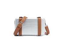 ZGXNYI Borsa a tracolla da donna a forma di scatola, rigida, quadrata, mini borsa a(Brown)