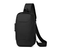 ZGXNYI Borsa a tracolla rigida da uomo, casual, grande capacità, impermeabile, viaggio, a(Black)
