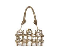 ZGXNYI Borsa a tracolla rigida intrecciata a rombi(Golden)