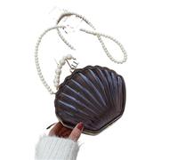 ZGXNYI Borsa trasparente a forma di conchiglia, borsa a tracolla con catena, originale da donna(Black)